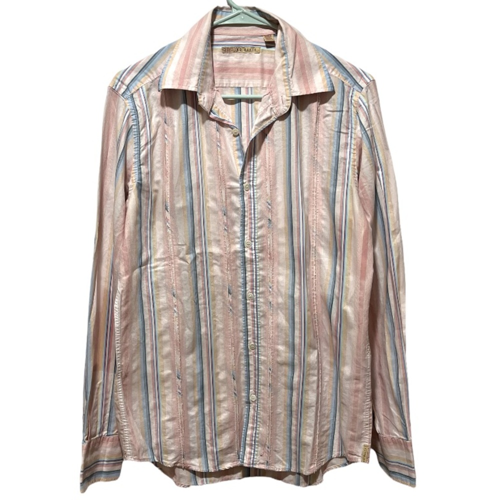 Ted Baker Women’s Stripe Pastel Botton Down Shirt